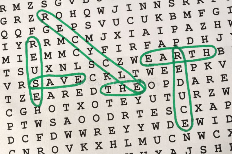 Puzzle de recherche de mot « sauf terre » photos libres de droits Puzzle de recherche de mot « sauf terre » photos libres de droits